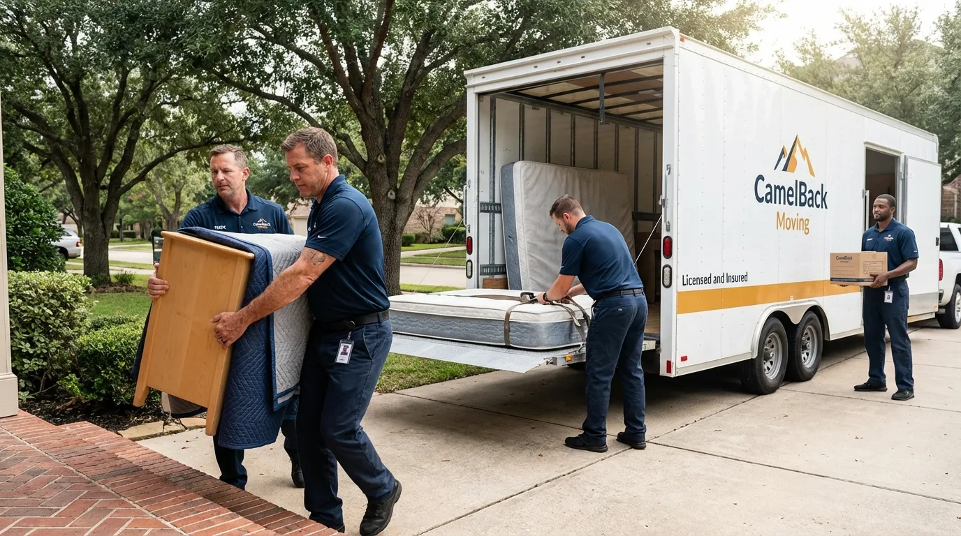 Crew loading residential truck for cross-state move from Perth Amboy, NJ