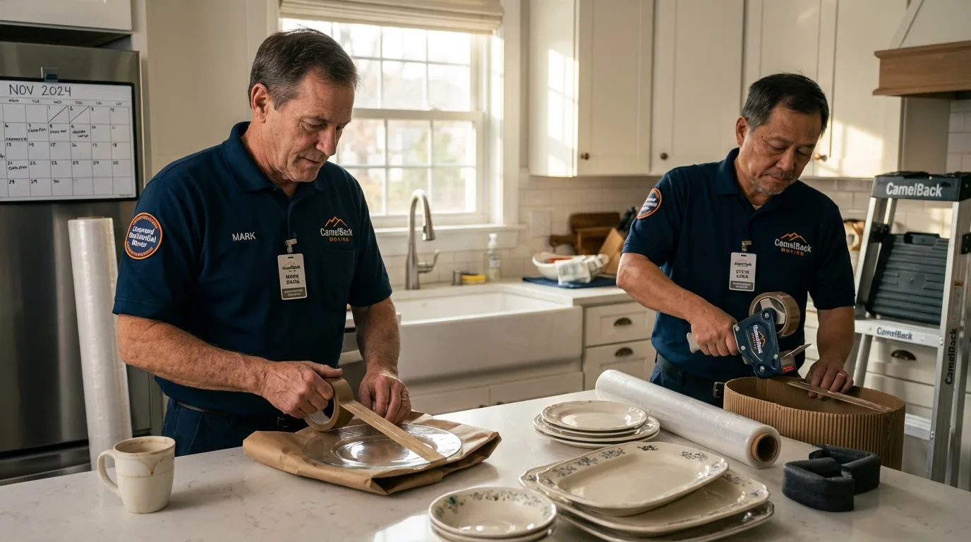 Professional crew packing kitchen dishware in Perth Amboy, NJ