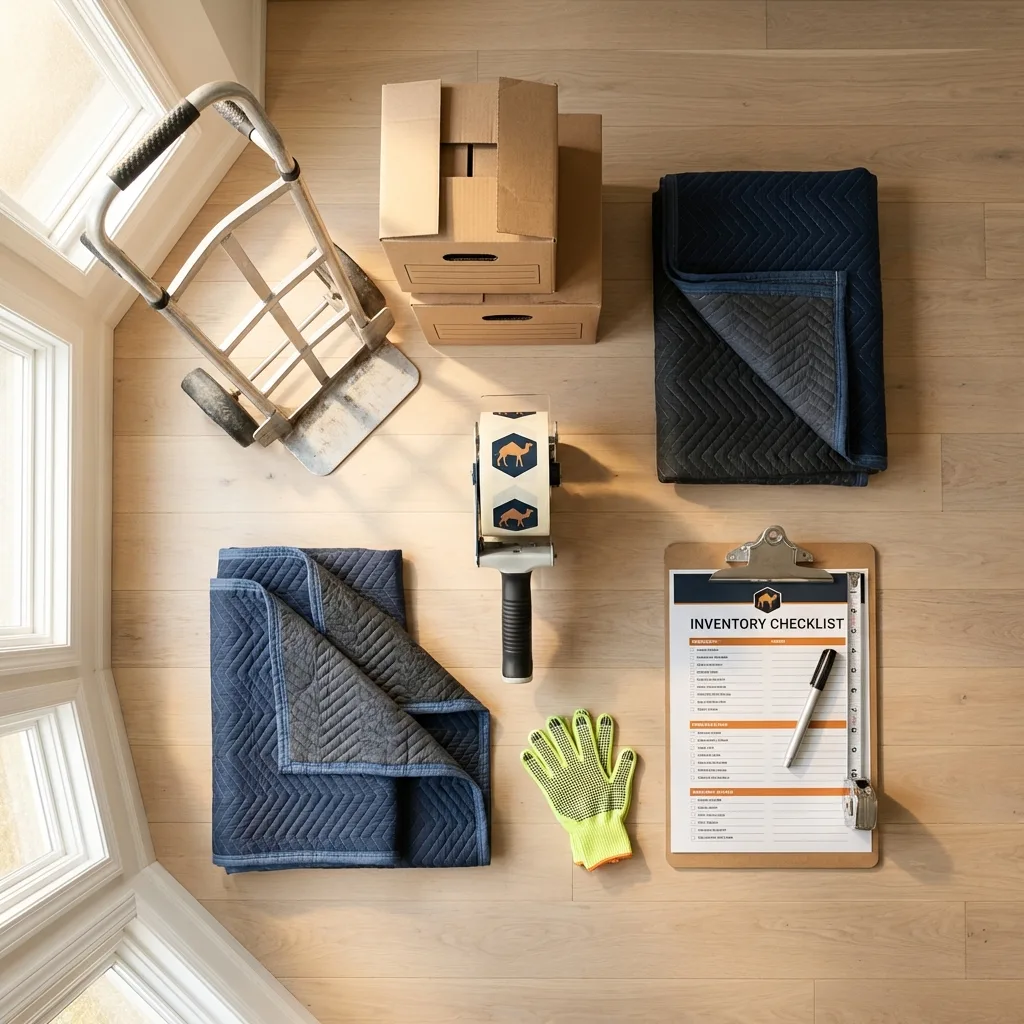 Professional moving supplies and packing materials layout for Perth Amboy residential relocations